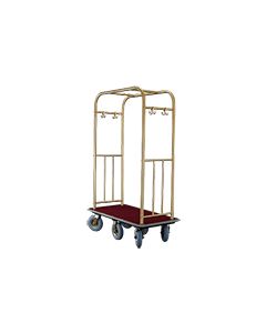 Glaro 7460 High Roller Collection Bellman Cart with Clothing Hooks and 6 Wheels - 41.5" L x 25" W x 75" H - Your choice of color
