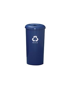 Witt Industries 10/1DTDB Tall Round Recycling Wastebasket with 4" Round Opening - 80 quart capacity - Blue