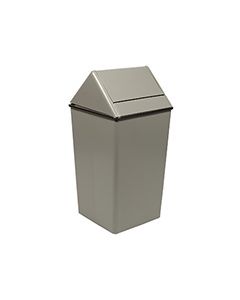 Witt Industries 1311HT Wastewatcher with Swing Top Lid Trash Can - 13 Gallon Capacity - 13" Sq x 29" H - Stainless Steel, Slate, Almond and White