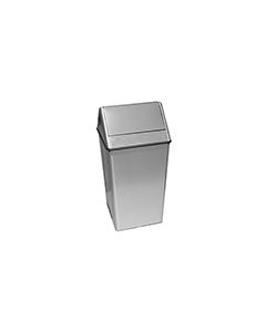 Witt Industries 1311HTSS Wastewatcher with Push Top Lid Trash Can - 13" Sq x 29" H - 13 Gallon Capacity - Stainless Steel