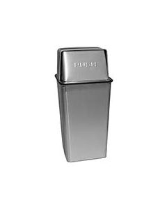 Witt Industries 36HTSS Wastewatcher with Push Top Lid Trash Can - 36 Gallon Capacity - 19" Sq x 37" H - Stainless Steel