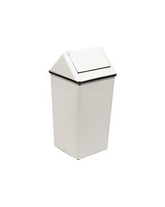 Witt Industries 1511HT Wastewatcher with Swing Top Lid Trash Can - 36 Gallon Capacity - 19" Sq x 39" H - Stainless Steel, Slate, Almond and White