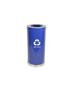 Witt Industries 15RTBL-1H Single Stream Recycling Container - 24 Gallon Capacity - 15" Dia. x 32" H - Blue in Color