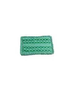 Rubbermaid 1791792 Double-Sided Microfiber Dust Mop Pad with Fringe - 19.5" L x 14" W x 1" H - Green in Color