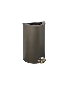 Glaro 1891 Profile Series Half Round Receptacle with Half Moon Lid - 14 Gallon Capacity - 30" H x 18" W x 9" D - 19 lbs - Assorted Colors