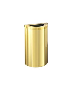 Glaro 1891VBE Value Half Round Receptacle with Half Round Lid - 16 Gallon Capacity - 30" H x 18" W x 9" D - Satin Brass