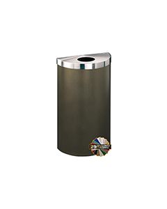 Glaro 1892V Value Half Round Receptacle with Round Opening - 16 Gallon Capacity - 30" H x 18" W x 9" D - Assorted Colors