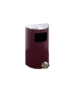 Glaro 1893 Profile Series Half Round Receptacle with Side Entry - 6 Gallon Capacity - 30" H x 18" W x 9" D - Assorted Colors