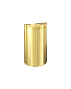 Glaro 1895VBE Value Half Round Receptacle with Flat Hinged Lid - 16 Gallon Capacity - 30" H x 18" W x 9" D - Satin Brass