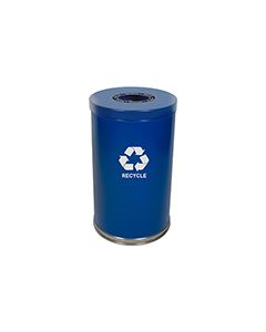 Witt Industries 18RTBL-1H Single Stream Recycling Container - 35 Gallon Capacity - 18" Dia. x 33" H - Blue in Color