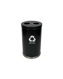 Witt Industries 18RTBK-2H Two Stream Recycling Container - 36 Gallon Capacity - 18" Dia. x 33" H- Black in Color