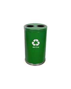 Witt Industries 18RTGN-2H Two Stream Recycling Container - 36 Gallon Capacity - 18" Dia. x 33" H- Green in Color