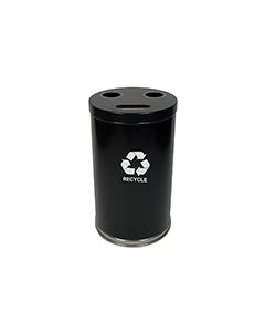 Witt Industries 18RTBK Three Opening Recycling Container - 33 Gallon Capacity - 18" Dia. x 33" H- Black in Color