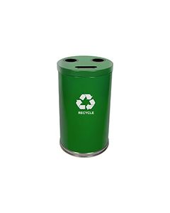 Witt Industries 18RTGN Three Opening Recycling Container - 33 Gallon Capacity - 18" Dia. x 33" H- Green in Color