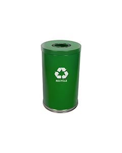 Witt Industries 18RTGN-1H Single Stream Recycling Container - 35 Gallon Capacity - 18" Dia. x 33" H - Green in Color