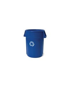 Rubbermaid 2643-07 BRUTE Recycling Container with Venting Channels - 44 Gallon Capacity - 24" Dia. x 31.5" H