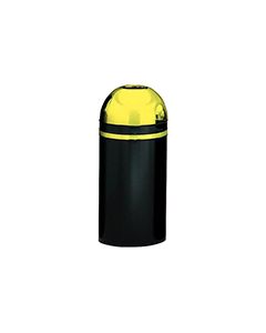 Witt Industries 415DT-11 Monarch Series Open Top Waste Receptacle - 15 Gallon Capacity - 15" Dia. x 35" H - Black with Brass