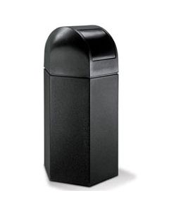 Hex Dome Lid Trash Can - 50 Gallon Capacity - 51 1/2" H x 25" W x 22" D - Black