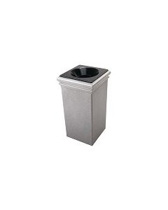 StoneTec Fiberglass Reinforced Polymer Concrete Trash Can - 30 Gallon Capacity - Ashtone