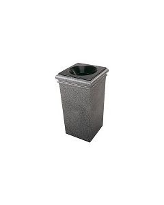 StoneTec Fiberglass Reinforced Polymer Concrete Trash Can - 30 Gallon Capacity - Pepperstone