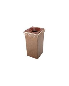 StoneTec Fiberglass Reinforced Polymer Concrete Trash Can - 30 Gallon Capacity - Sedona