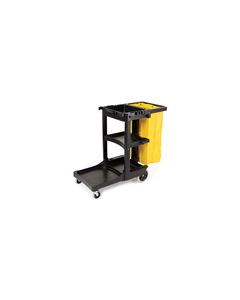 Rubbermaid 6173-88 Cleaning Cart with Zippered Yellow Vinyl Bag