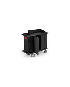 Rubbermaid 6192 Compact Housekeeping Cart with Doors, Vinyl Bag, Bumpers and Vacuum Holder