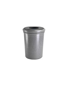 50 Gallon StoneTec Round Concrete Trash Can - 25 1/2" Dia. x 33 1/4" H - Ashtone in Color