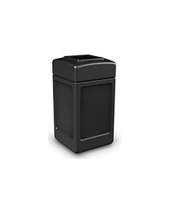 Commercial Zone 732101 Square Open Top Trash Can - 42 Gallon Capacity - 34.5" H x 18.5" Sq. - Black