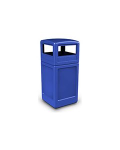 Commercial Zone 73290499 Dome Lid Trash Can - 42 Gallon Capacity - 18.5" Sq. x 41.75" H - Blue