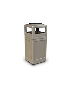 Commercial Zone 73300299 Dome Lid with Ashtray - 42 Gallon Capacity - 18.5" Sq. x 42.25" H - Beige