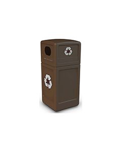 Commercial Zone 74613799 Recycle42 Recycling Container - 42 Gallon Capacity - 18.5" Sq. x 41.75" H - Brown in Color