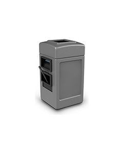 Commercial Zone 755103 - Harbor 1 Square Open Top Waste/Windshield Center - 28 Gallon Capacity - 34.5" H x 18.5" W x 19" D - Gray