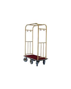 Glaro 7648 High Roller Collection Bellman Cart with Clothing Hooks and 6 Wheels - 49.5" L x 25" W x 75" H - Your choice of color