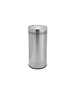 Commercial Zone 781429 Precision Series Imprinted Flip Top Waste Receptacle - 25 Gallon Capacity - 15 1/2" Dia. x 34" H - Stainless Steel