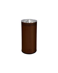 Commercial Zone 781438 Precision Series Imprinted Flip Top Waste Receptacle - 25 Gallon Capacity - 15 1/2" Dia. x 34" H - Brown in Color