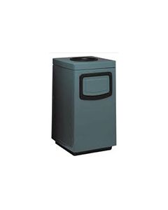 Witt Industries 7S-2444TAD Square Fiberglass Waste Receptacle with Side Entry Opening, Ashtray and Push Door - 36 Gallon Capacity - 24" Sq x 44" H