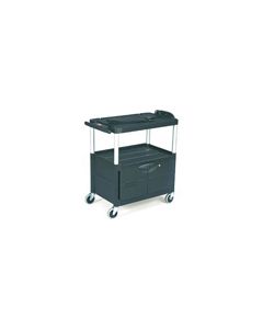 Rubbermaid 9T29 Audio-Visual Cart, 3 Shelves with Cabinet, 3" dia Casters - 32.5" L x 18.63" W x 32.13" H - 150 lb capacity - 24" Max TV Size