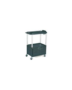 Rubbermaid 9T32 Audio-Visual Cart, 3 Shelves with Cabinet, 4" dia Casters - 32.5" L x 18.63" W x 42.38" H - 200 lb capacity - 24" Max TV Size