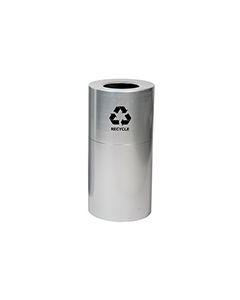 Witt Industries AL35-CLR-R Stadium Series Aluminum Open Top Recycling Can - 35 Gallon Capacity - 18" Dia. x 32.25" H - Satin Aluminum