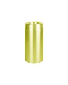 Rubbermaid / United Receptacle AOT15SB - Crowne Collection Small Open Top Trash Receptacle - 15 Gallon Capacity - 15" Dia. x 30" H - 9" Dia. Disposal Opening - Satin Brass