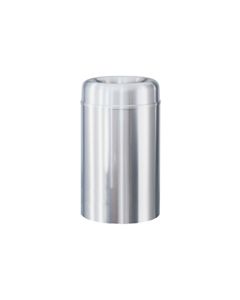 Rubbermaid / United Receptacle AOT30SA Crowne Collecton Small Open Top Trash Receptacle - 30-Gallon Capacity - 20" Dia. x 34.5" H - 12" Dia. Disposal Opening - Satin Aluminum