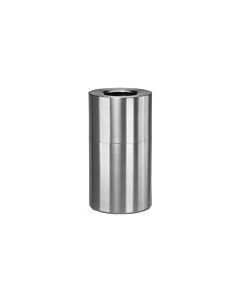 Rubbermaid AOT35SA Open Top Waste Receptacle - 35 Gallon Capacity - 18" Dia. x 32" H - Satin Aluminum