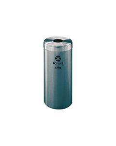 Glaro B1242SA "RecyclePro Value" Receptacle with Round Opening - 15 Gallon Capacity - 12" Dia. x 30" H - Satin Aluminum