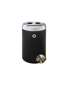 Glaro BCP20 "RecyclePro 3" Receptacle with Paper Slot and Two Round Openings - 33 Gallon Capacity - 20" Dia. x 31" H - Assorted Colors