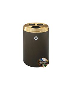 Glaro BCW20 "RecyclePro 3" Receptacle with Three Round Openings - 33 Gallon Capacity - 20" Dia. x 31" H - Assorted Colors