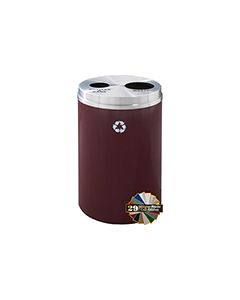 Glaro BW2032 "RecyclePro 2" Receptacle with Two Round Openings - 33 Gallon Capacity - 20" Dia. x 31" H - Assorted Colors