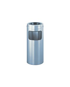 Glaro C1531SA New Yorker Collection Sand Cover Ash/Trash Receptacle - 10 Gallon Capacity - 15" Dia. x 31" H - Satin Aluminum