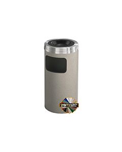 Glaro C1531 Mount Everest Sand Cover Ash/Trash Receptacle - 10 Gallon Capacity - 15" Dia. x 31" H - Satin Aluminum Cover