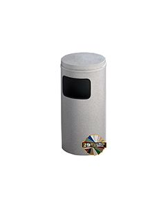 Glaro C1551 Mount Everest Flat Top Receptacle  - 10 Gallon Capacity - 15" Dia. x 31" H - Matching Enamel Cover